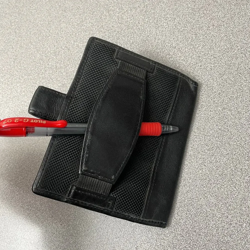 VTG TUMI Leather Wallet Black Nylon PDA Tech Palm Pilot Hand Strap Business